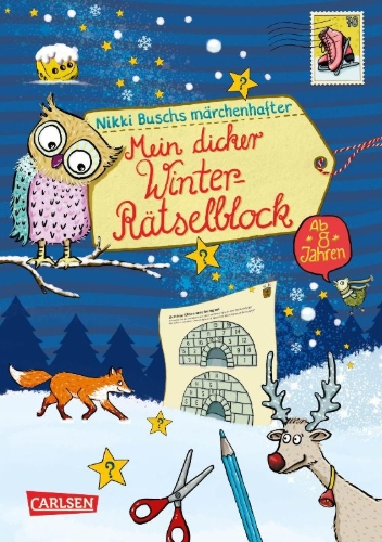 Buchcover und Innenansicht für das Buch: Mein dicker Winter-Rätselblock
