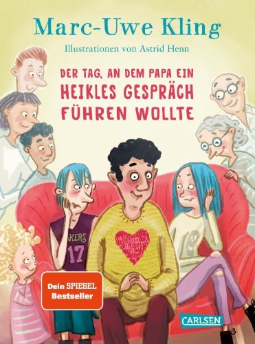 Buchcover und Innenansicht für das Buch: Der Tag, an dem Papa ein heikles Gespräch führen wollte