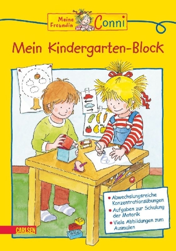 Buchcover und Innenansicht für das Buch: Conni Gelbe Reihe: Mein Kindergarten-Block