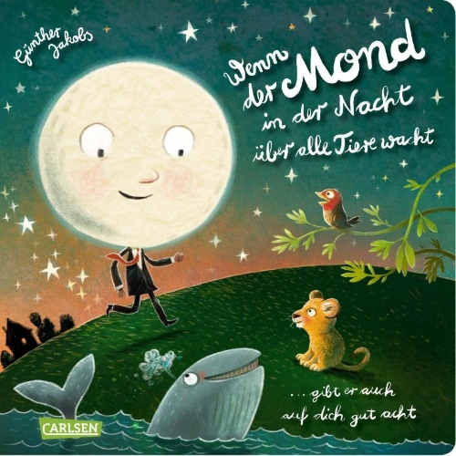 Buchcover und Innenansicht für das Buch: Wenn der Mond in der Nacht über alle Tiere wacht ... gibt er auch auf dich gut acht