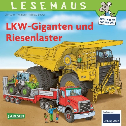Buchcover und Innenansicht für das Buch: LESEMAUS 159: LKW-Giganten und Riesenlaster