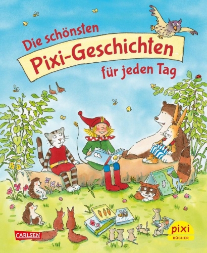 Buchcover und Innenansicht für das Buch: Die schönsten Pixi-Geschichten für jeden Tag