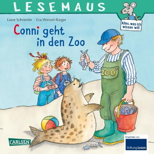 Buchcover und Innenansicht für das Buch: Conni geht in den Zoo