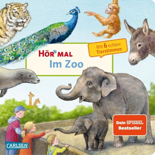 Buchcover und Innenansicht für das Buch: Hör mal (Soundbuch): Im Zoo