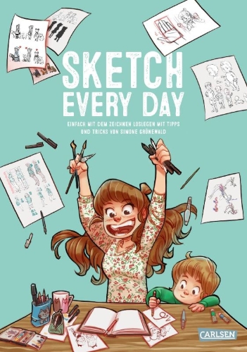 Buchcover und Innenansicht für das Buch: Sketch every day