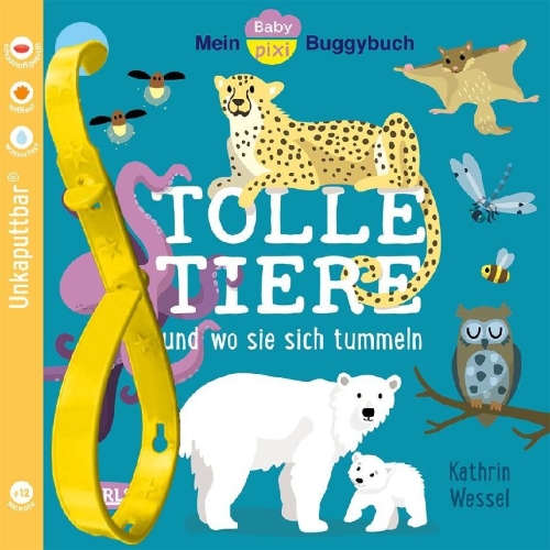 Buchcover und Innenansicht für das Buch: Baby Pixi (unkaputtbar) 154: Mein Baby-Pixi-Buggybuch: Tolle Tiere