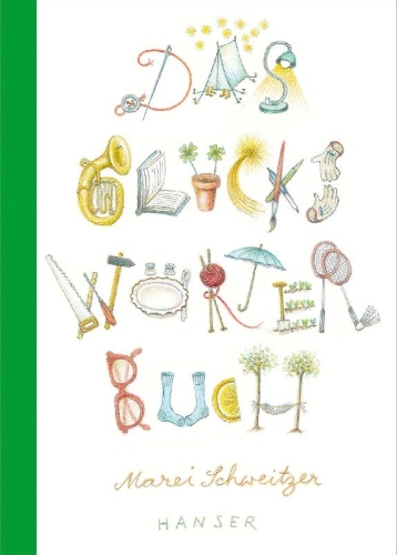 Buchcover und Innenansicht für das Buch: Das Glückswörterbuch