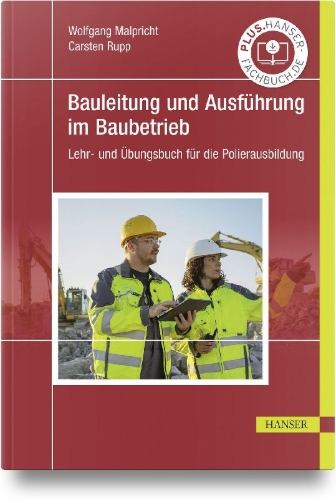 Buchcover und Innenansicht für das Buch: Bauleitung und Ausführung im Baubetrieb