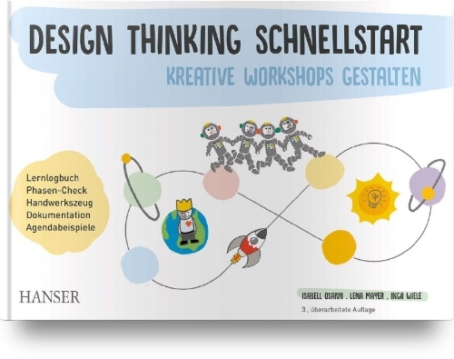 Buchcover und Innenansicht für das Buch: Design Thinking Schnellstart