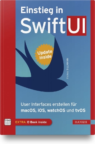 Buchcover und Innenansicht für das Buch: Einstieg in SwiftUI