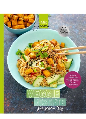 Buchcover und Innenansicht für das Buch: VEGGIE REZEPTE für jeden Tag