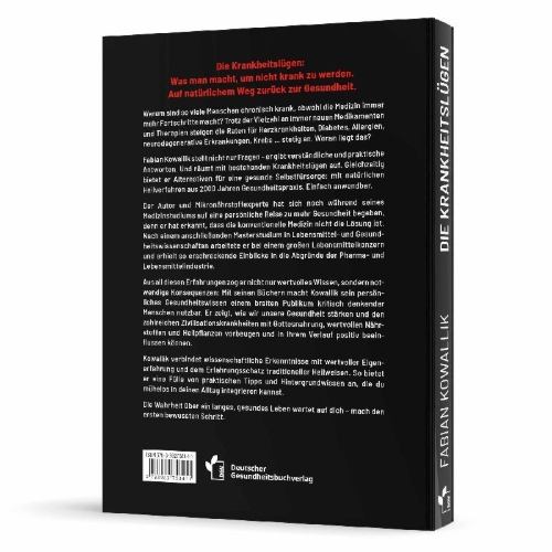 Buchcover und Innenansicht für das Buch: Die Krankheitslügen - Was man macht, um nicht krank zu werden.