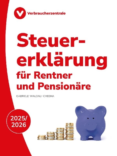 Buchcover und Innenansicht für das Buch: Steuererklärung für Rentner und Pensionäre 2025/2026