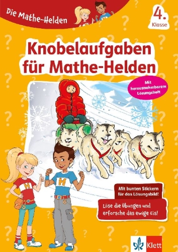 Buchcover und Innenansicht für das Buch: Klett Die Mathe-Helden Knobelaufgaben für Mathe-Helden 4. Klasse