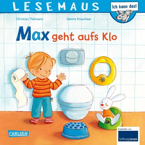 Buchcover und Innenansicht für das Buch: LESEMAUS 61: Max geht aufs Klo