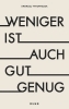 Buchcover und Innenansicht für das Buch: Weniger ist auch gut genug