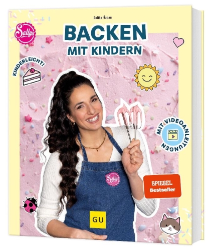 Buchcover und Innenansicht für das Buch: Sallys Backen mit Kindern