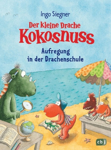 Buchcover und Innenansicht für das Buch: Der kleine Drache Kokosnuss - Aufregung in der Drachenschule