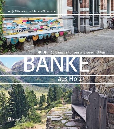 Buchcover und Innenansicht für das Buch: Bänke aus Holz