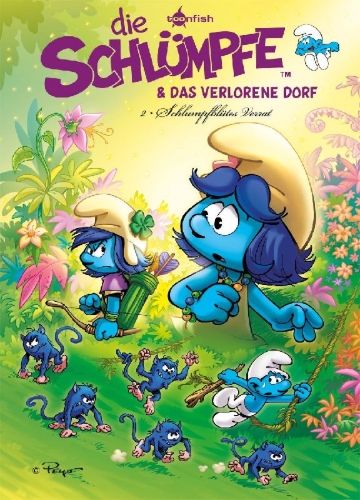 Buchcover und Innenansicht für das Buch: Les schtroumpfs & le Village des filles