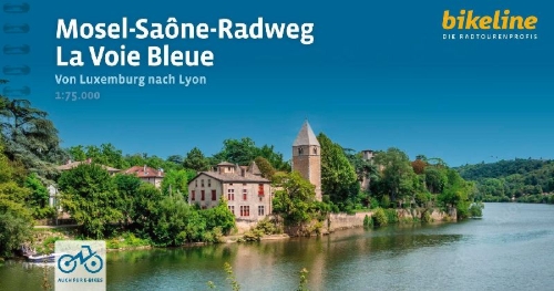 Buchcover und Innenansicht für das Buch: Mosel-Saône-Radweg | La Voie Bleue