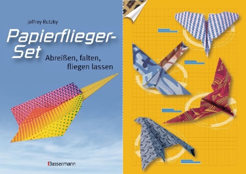 Buchcover und Innenansicht für das Buch: Papierflieger-Set
