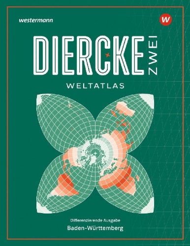 Buchcover und Innenansicht für das Buch: Diercke ZWEI Weltatlas 2025 - Baden-Württemberg