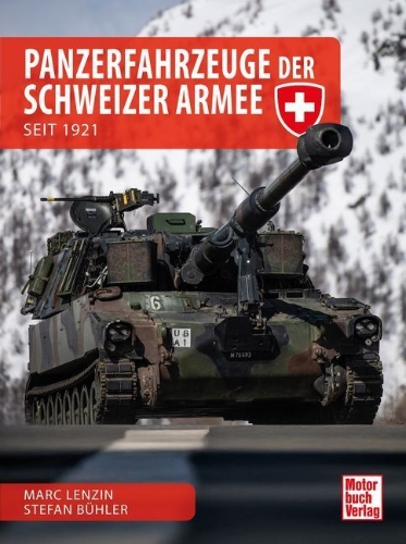 Buchcover und Innenansicht für das Buch: Panzerfahrzeuge der Schweizer Armee