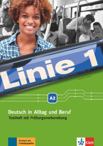 Buchcover und Innenansicht für das Buch: Linie 1 A2. Testheft mit Audio-CD