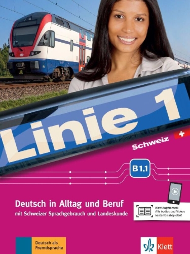 Buchcover und Innenansicht für das Buch: Linie 1 Schweiz B1.1. Kurs- und Übungsbuch mit DVD-ROM