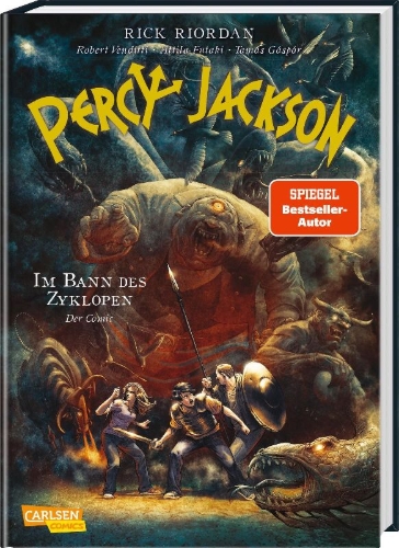 Buchcover und Innenansicht für das Buch: Percy Jackson (Comic) 02: Im Bann des Zyklopen