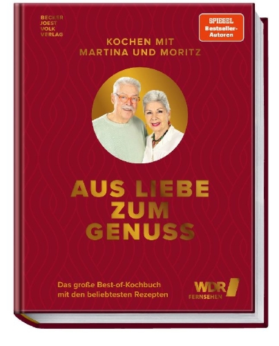 Buchcover und Innenansicht für das Buch: Kochen mit Martina und Moritz - Aus Liebe zum Genuss