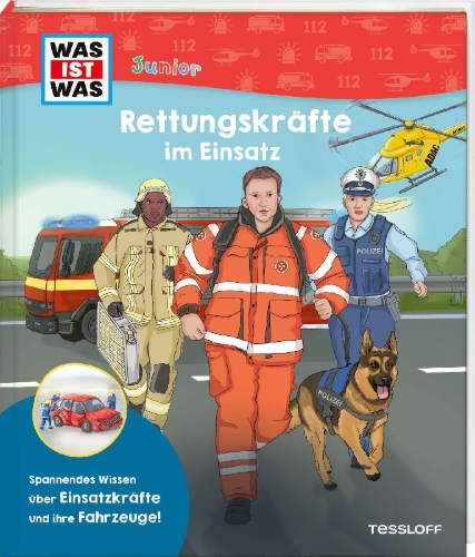 Buchcover und Innenansicht für das Buch: WAS IST WAS Junior Rettungskräfte im Einsatz