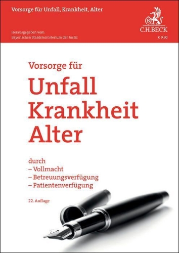 Buchcover und Innenansicht für das Buch: Vorsorge für Unfall, Krankheit, Alter