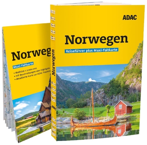 Buchcover und Innenansicht für das Buch: ADAC Reiseführer plus Norwegen