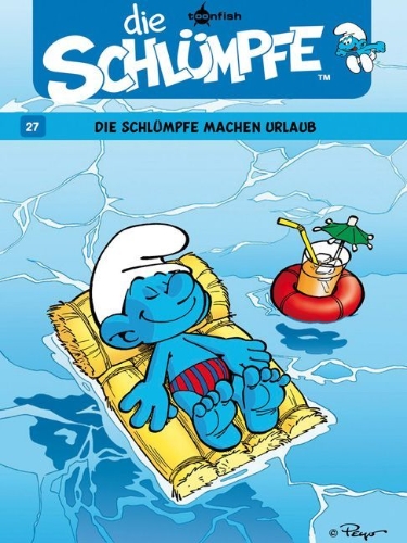 Buchcover und Innenansicht für das Buch: Die Schlümpfe 27. Die Schlümpfe machen Urlaub