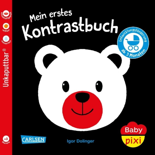 Buchcover und Innenansicht für das Buch: Baby Pixi (unkaputtbar) 156: Mein erstes Kontrastbuch ab 3 Monaten