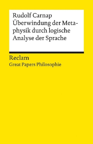 Buchcover und Innenansicht für das Buch: Überwindung der Metaphysik durch logische Analyse der Sprache