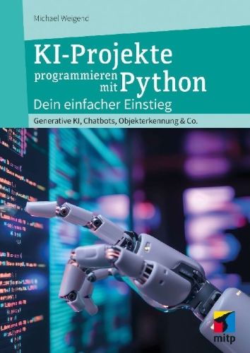 Buchcover und Innenansicht für das Buch: KI-Projekte mit Python