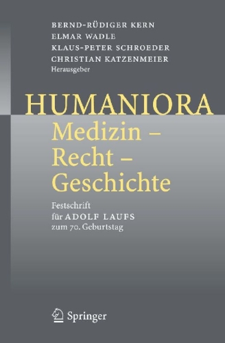 Buchcover und Innenansicht für das Buch: Humaniora: Medizin - Recht - Geschichte