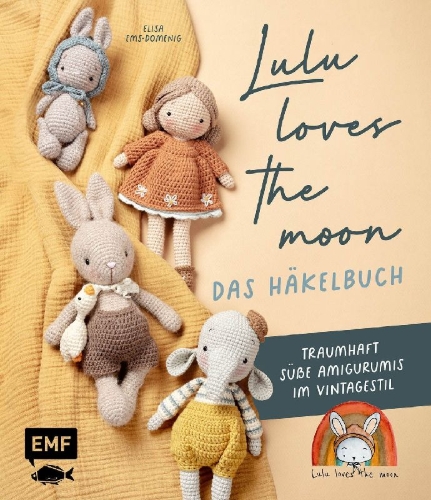 Buchcover und Innenansicht für das Buch: Lulu loves the moon - das Häkelbuch