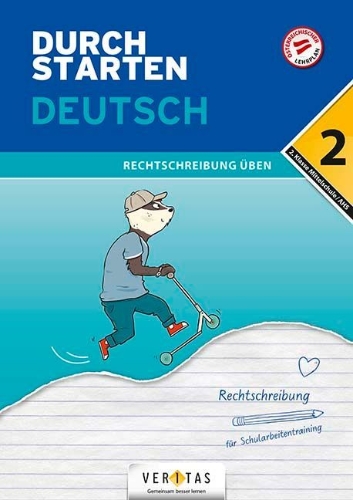 Buchcover und Innenansicht für das Buch: Durchstarten 2. Klasse - Deutsch Mittelschule/AHS - Rechtschreibung