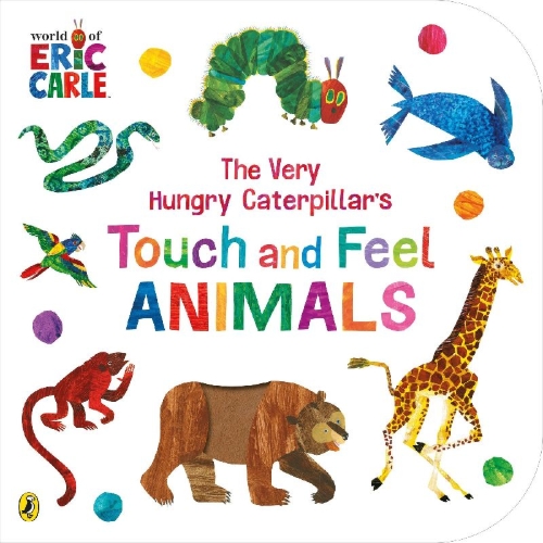 Buchcover und Innenansicht für das Buch: The Very Hungry Caterpillar's Touch and Feel Animals