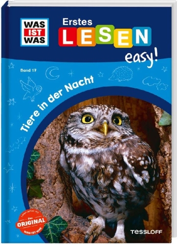 Buchcover und Innenansicht für das Buch: WAS IST WAS Erstes Lesen easy! Band 17. Tiere in der Nacht