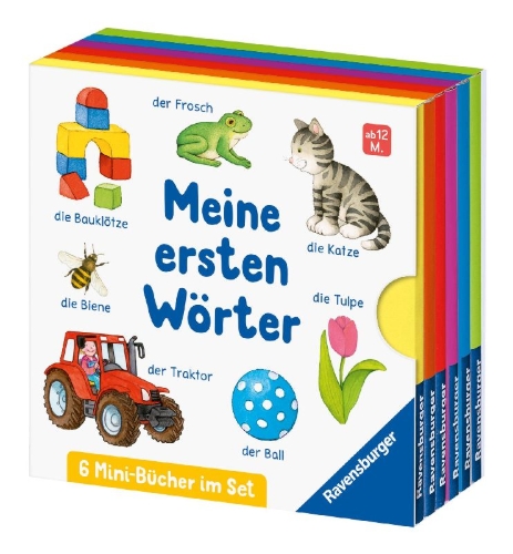 Buchcover und Innenansicht für das Buch: Meine ersten Wörter: 6 Mini-Bücher im Set