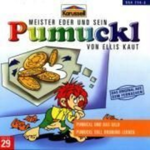 Buchcover und Innenansicht für das Buch: Meister Eder 29 und sein Pumuckl. Pumuckl und das Geld / Pumuckl soll Ordnung halten. CD