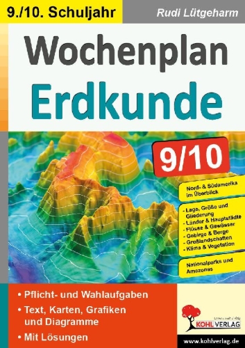 Buchcover und Innenansicht für das Buch: Wochenplan Erdkunde / Klasse 9-10