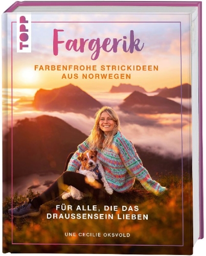 Buchcover und Innenansicht für das Buch: Fargerik - Farbenfrohe Strickideen aus Norwegen
