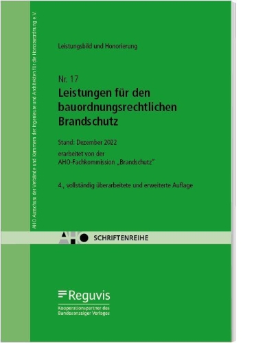 Buchcover und Innenansicht für das Buch: Leistungen für den bauordnungsrechtlichen Brandschutz