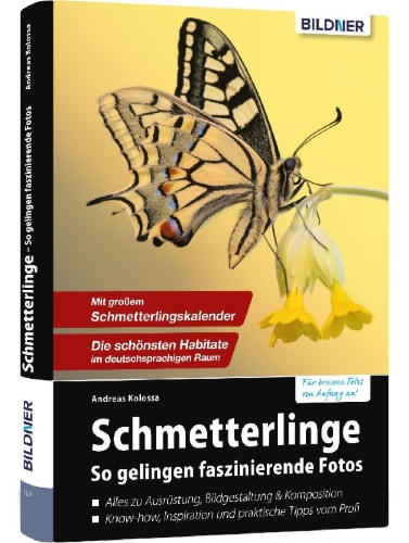 Buchcover und Innenansicht für das Buch: Schmetterlinge - so gelingen faszinierende Fotos
